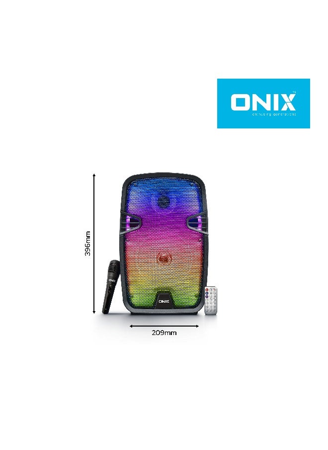 أونيكس - Portable Trolley Speaker 800W(PMPO), Wired Mic And Remote With LED Light Speaker,Bluetooth/FM/USB/TF/AUX/REC, Rechargeable Battery- OTS 35 - Image 1