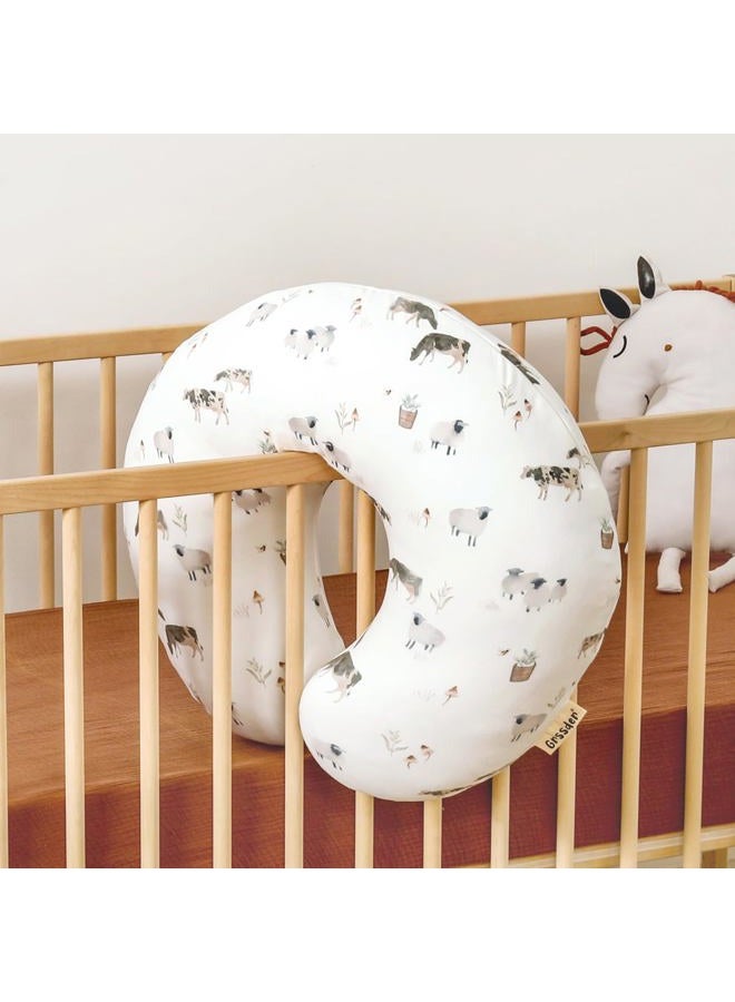GRSSDER Nursing Pillow Cover, Stretchy Soft Minky Fabric Covers, Fit Most Nursing Support Pillows for Breastfeeding, Comfortable Safe Pillow Cover, Farm Animals - Image 4