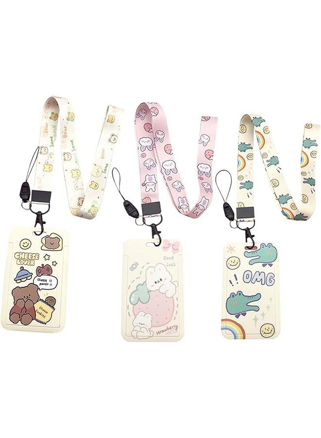 Generic 3 PCS Waterproof ID Card Badge Holder Case, ID Badge Holder with Lanyard, Durable Retractable Lanyards for ID Badges, Slide ID Card Holder,Cute Lanyard ID Holder  - Image 1