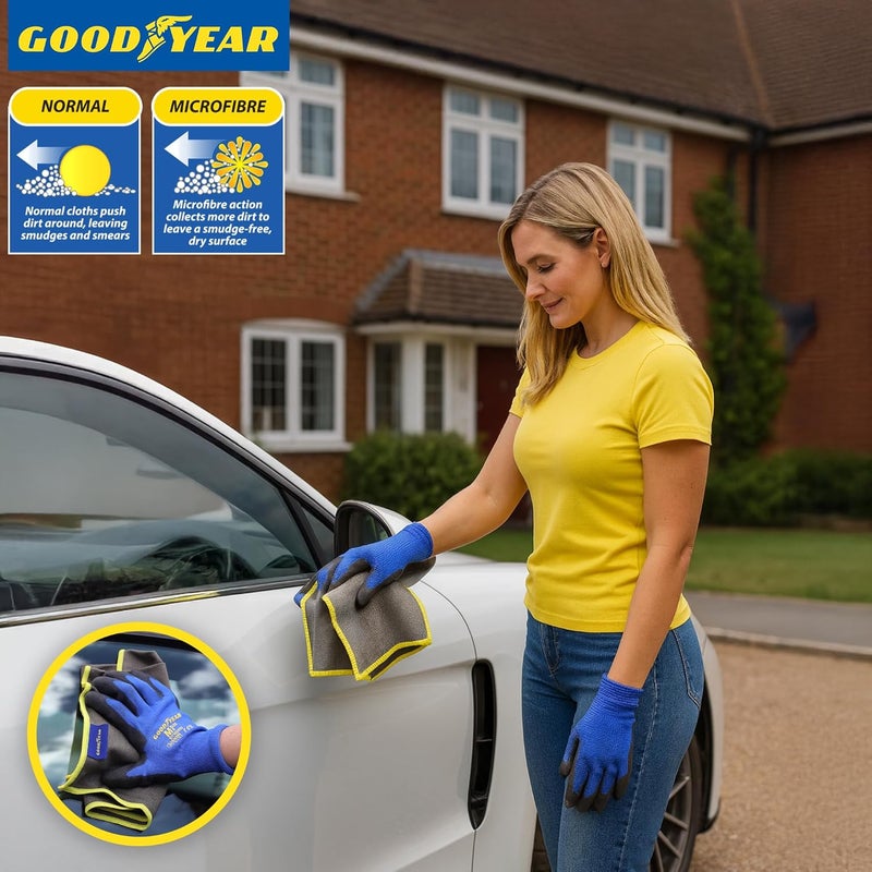 Goodyear Microfibre Window Cloth - Lint Free Cleaning Cloth for Glass Surfaces - Image 4