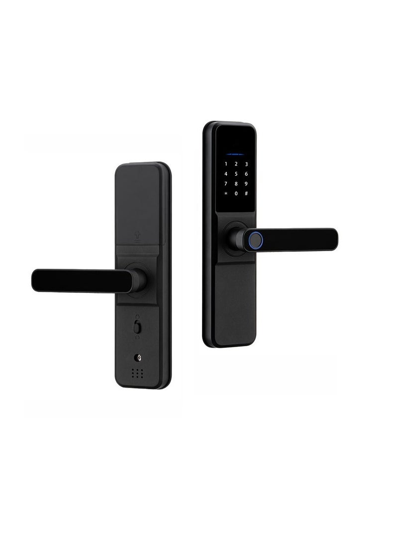Smart Door Lock Fingerprint Wi-Fi – Remote Control via App – Keyless Entry – High Security – Easy Installation – Suitable for Homes, Offices, and Hotels – Supports Fingerprint, Passcode, Card, and Mechanical Key – Stylish and Durable Design