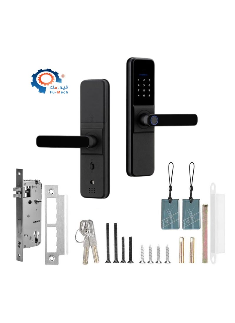 Smart Door Lock Fingerprint Wi-Fi – Remote Control via App – Keyless Entry – High Security – Easy Installation – Suitable for Homes, Offices, and Hotels – Supports Fingerprint, Passcode, Card, and Mechanical Key – Stylish and Durable Design