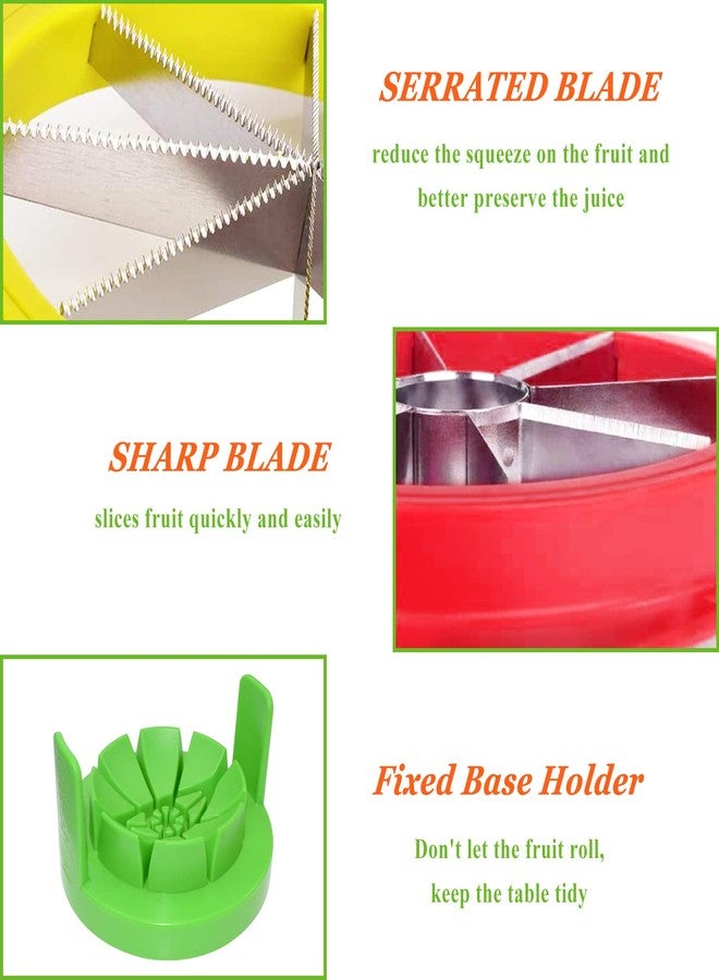 BIGOU Fruit Cutter Slicer, 4 in 1 Apple Slicer with Vegetable Peeler & Cleaning Brush Mango Cutter Corer Remover Tomato Wedges Stainless Steel Heavy Duty Fruit & Vegetable Cutter Easy Kitchen Tool - Image 5