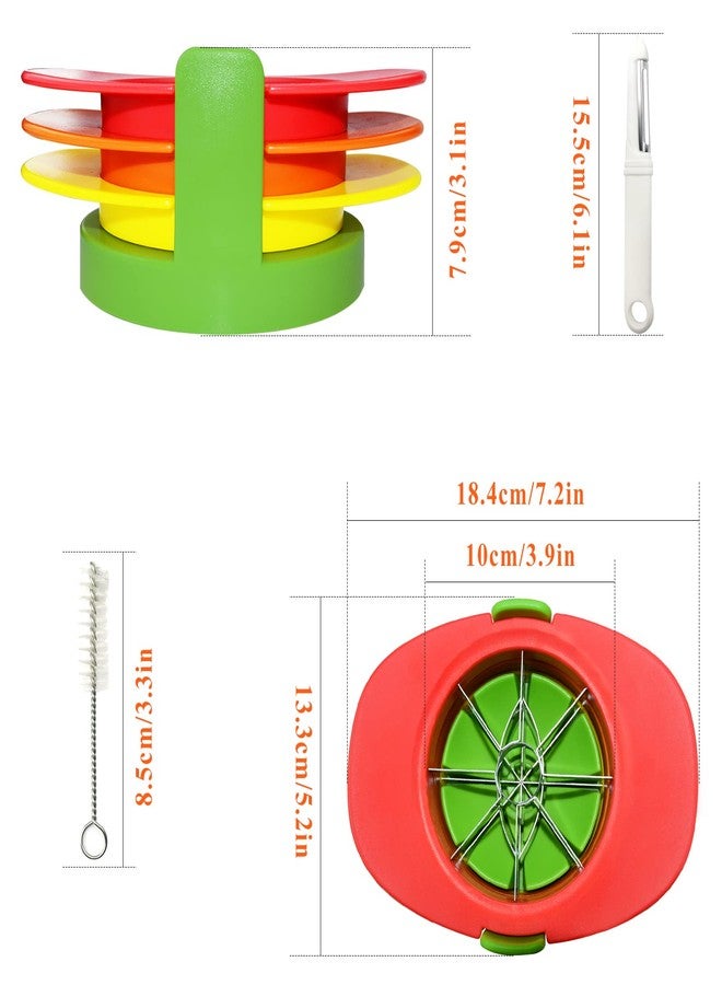 BIGOU Fruit Cutter Slicer, 4 in 1 Apple Slicer with Vegetable Peeler & Cleaning Brush Mango Cutter Corer Remover Tomato Wedges Stainless Steel Heavy Duty Fruit & Vegetable Cutter Easy Kitchen Tool - Image 2