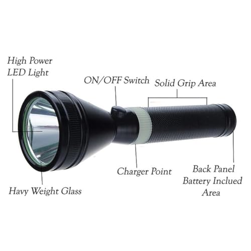 Care4 Care 4 Series 600 m 3 Mode Rechargeable LED Flashlight Torch (8.6-Inch) (Multicolor) - Image 5