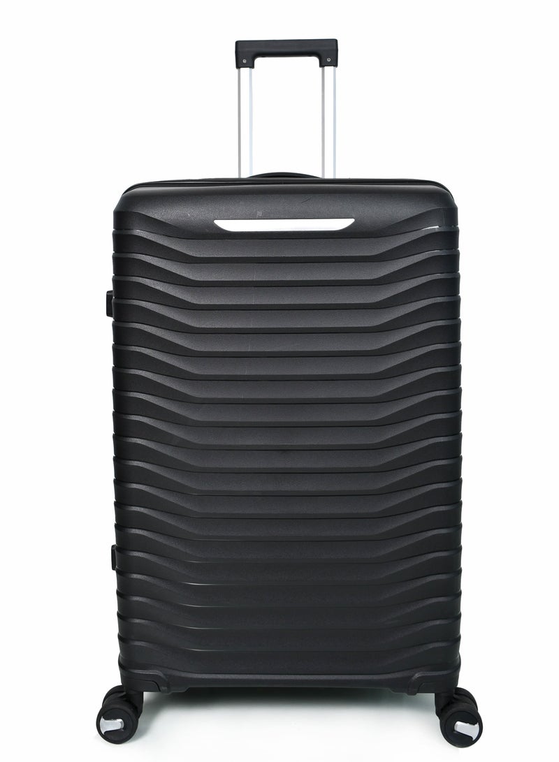 مورانو طقم شنط سفر مورانو للجنسين بسسته إضافيه للتوسعه – 3 قطع بلون أسود – مصنوعة من مادة البولي بروبلين غير القابلة للكسر مقاسات: 28''-24''-20'' إنش - Image 4