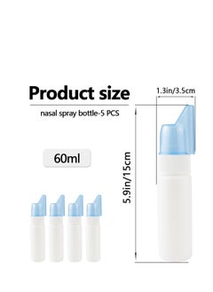 Generic 5 Pack Refillable Nasal Spray Bottles for Saline Solution Portable Plastic Mist Sprayers 70ML Reusable Containers for Rhinitis  - Image 1
