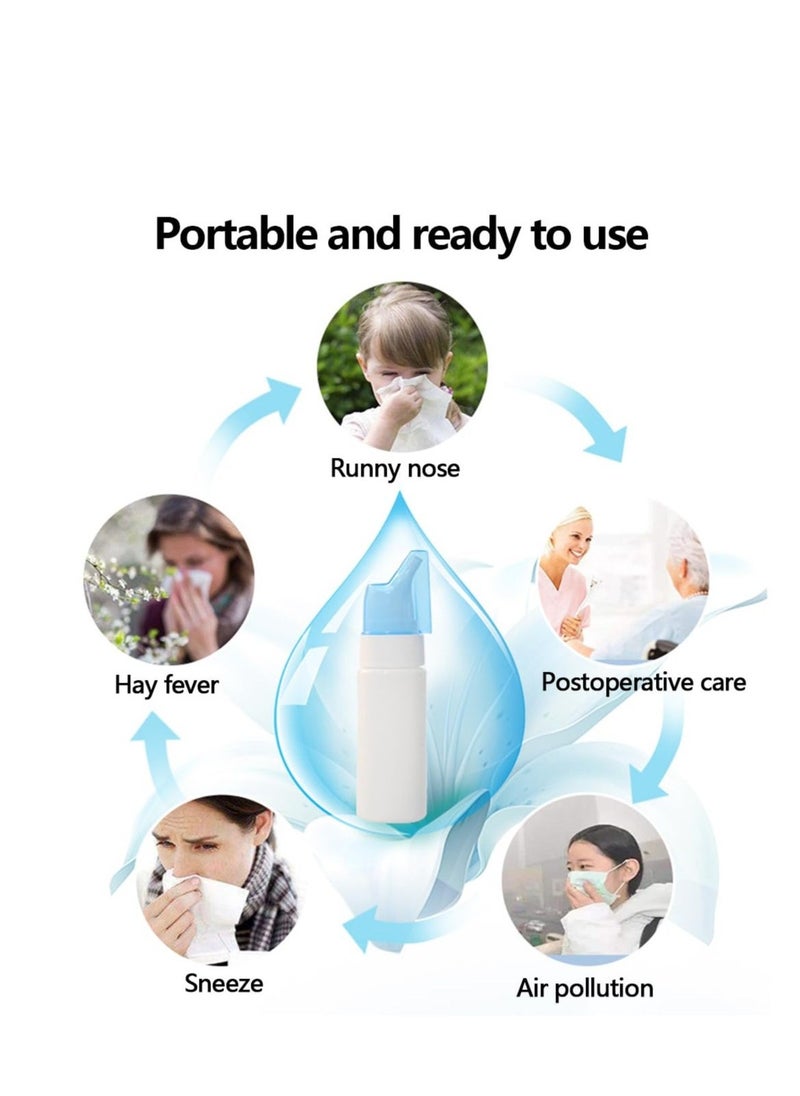 Generic - 5 Pack Refillable Nasal Spray Bottles for Saline Solution Portable Plastic Mist Sprayers 70ML Reusable Containers for Rhinitis - Image 1