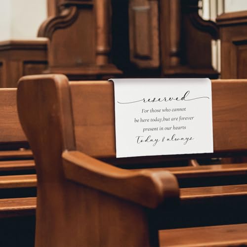 ChissNook In Loving Memory Wedding Sign, Reserved Memorial Signs Pew Cloths Seating Placeholder for Chairs, Wedding Decorations for Reception Celebrations Event (today & always, 1 Pc) - Image 4