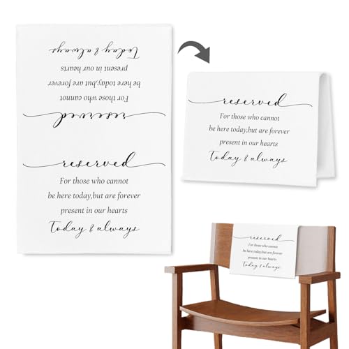 ChissNook In Loving Memory Wedding Sign, Reserved Memorial Signs Pew Cloths Seating Placeholder for Chairs, Wedding Decorations for Reception Celebrations Event (today & always, 1 Pc) - Image 1