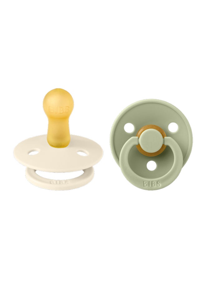 BIBS Set of 2 Pacifiers, Natural Rubber Baby Pacifier, Bpa - Free Soothers, Made In Denmark, Sage/Ivory, Size 6 - 18 Months  - Image 2