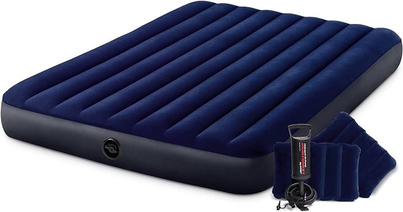 VWretails VWretails PVC Dura-Beam Standard Downy Air Mattress 10" Queen w/Hand Pump (Multicolor) - Image 1