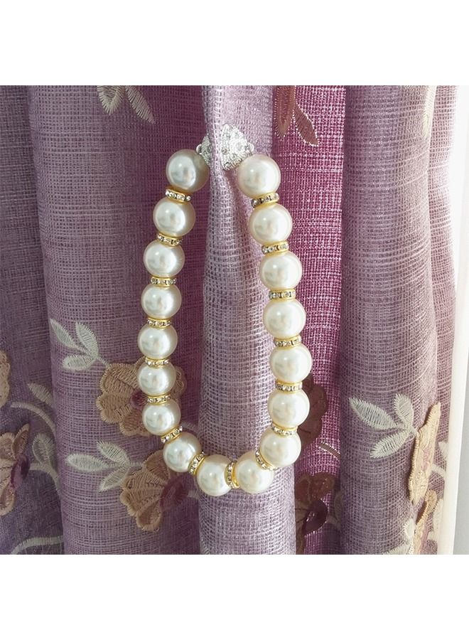 2PCS Light Luxury Pearl Curtain Binding, Magnetic Curtain Binding, Bedroom Home Decoration, Suitable for Curtain Windows  - Image 2