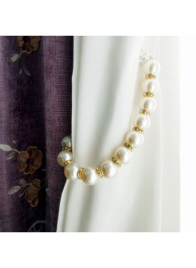 2PCS Light Luxury Pearl Curtain Binding, Magnetic Curtain Binding, Bedroom Home Decoration, Suitable for Curtain Windows  - Image 3