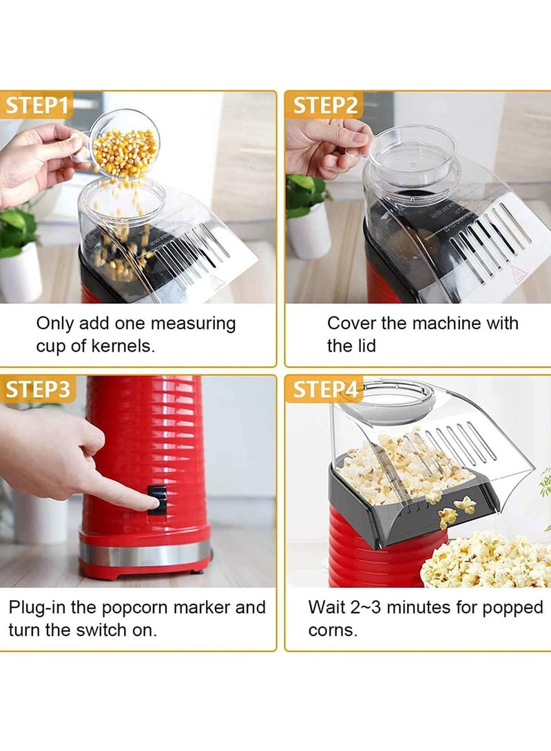 Electric popcorn machine, household mini hot air popcorn machine with measuring cup and top cover, suitable for family gatherings - Image 3