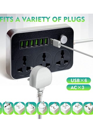 Power Strips Extension Cord 3 Outlets, Power Socket with 6 USB Ports Universal Charging Socket with 2M Bold Extension Cord - pzsku/ZE0F4254C7CB8E64C2973Z/45/_/1739912769/89f5cb17-8c50-4544-98e9-64d47c2aabd7