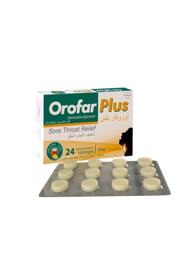 Orofar Plus Honey & Lemon 24 Lozenges, 2mg Chlorhexidine