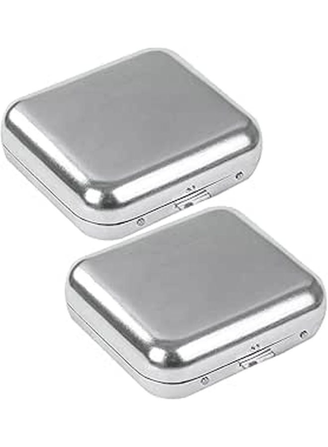 Stainless Steel Portable Mini Ashtray With Lid 2 Pack For Car Travel Outdoor - Image 1
