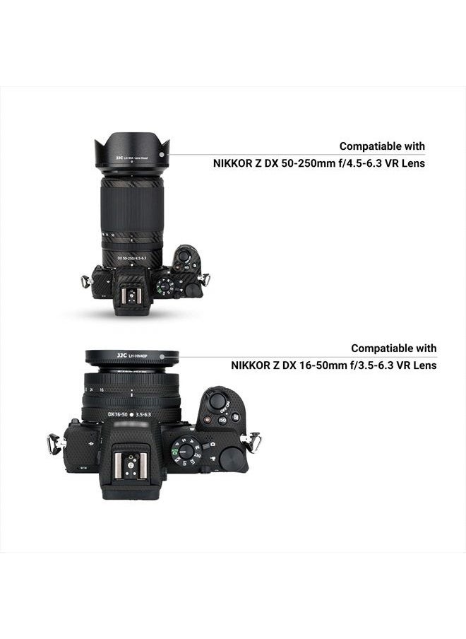 JJC - (1+1) Screw on + Bayonet Lens Hood Shade for Nikon Z30 Z50 Z fc Dual Lens Kit (Nikkor Z DX 16-50mm & 50-250mm) Replaces HN-40 and HB-90A Lens Hood - Image 1