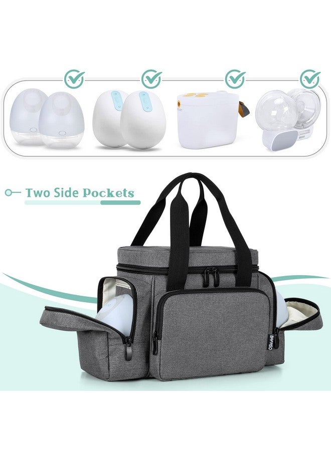 BAFASO Insulated Wearable Breast Pump Bag (with a Waterproof Pad) Compatible with Momcozy S12 Pro, Momcozy M5 and Elvie, Wearable Breast Pump Carrying Case, Gray - Image 3