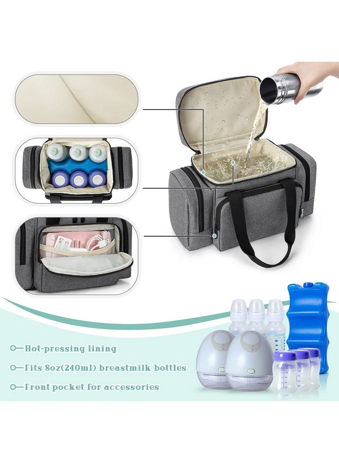 BAFASO Insulated Wearable Breast Pump Bag (with a Waterproof Pad) Compatible with Momcozy S12 Pro, Momcozy M5 and Elvie, Wearable Breast Pump Carrying Case, Gray - Image 2