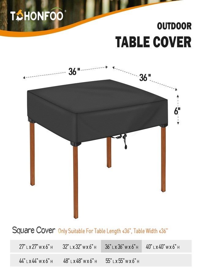 TOHONFOO Square Patio Table Cover - Waterproof Anti-UV Patio Table Cover - Outdoor Table Cover 36" L x 36" W x 6" H - Image 2