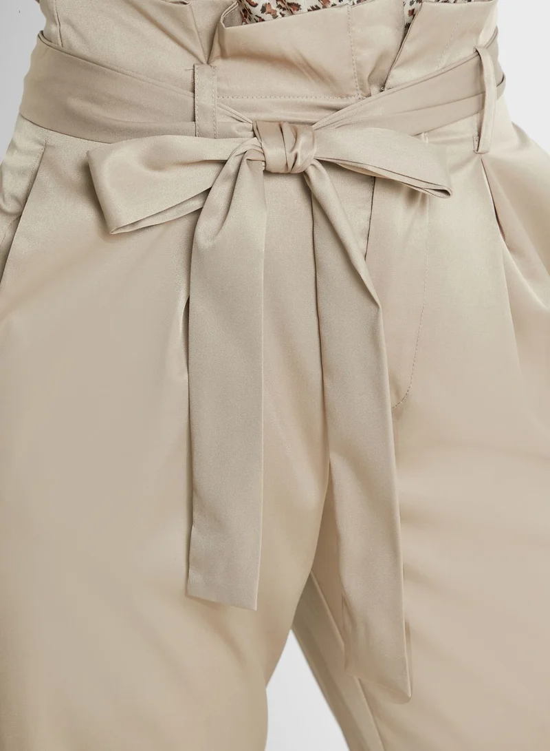 ELLA Paperbag Waist Cropped Pants