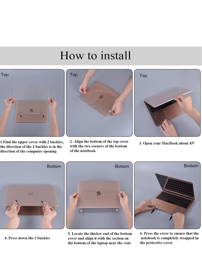 Excefore - جراب متوافق مع MacBook Air مقاس 13 بوصة، جراب صلب لامع، مع شاشة Retina وTouch ID، جراب + غطاء لوحة مفاتيح TPU + واقي شاشة لعام 2022 2021-2018 M1 A2337 A2179 A1932 - Image 1