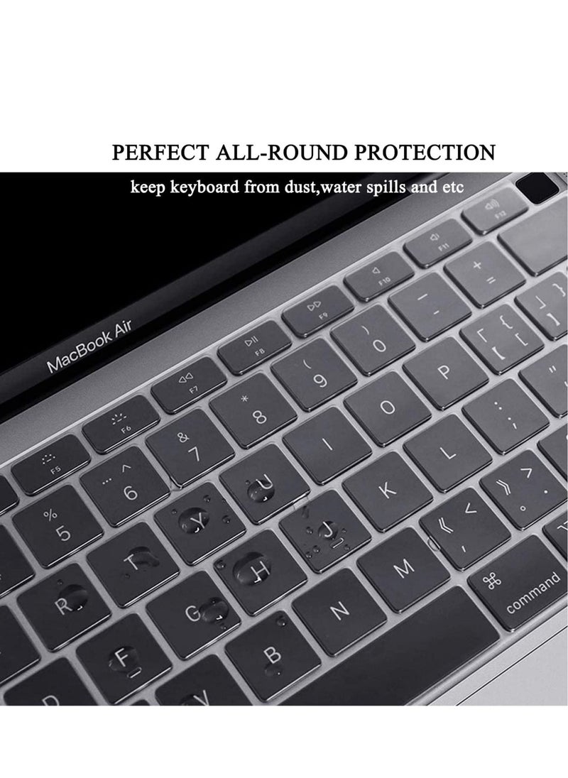Excefore - جراب متوافق مع MacBook Air مقاس 13 بوصة، جراب صلب لامع، مع شاشة Retina وTouch ID، جراب + غطاء لوحة مفاتيح TPU + واقي شاشة لعام 2022 2021-2018 M1 A2337 A2179 A1932 - Image 1