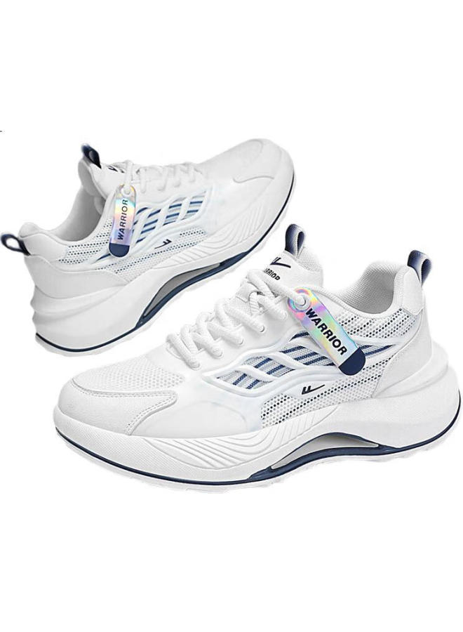Pull Back Warrior Men's Sports Shoes Summer New Men's Mesh Breathable Casual Running Shoes Men's Black/khaki Size 44 - Image 3