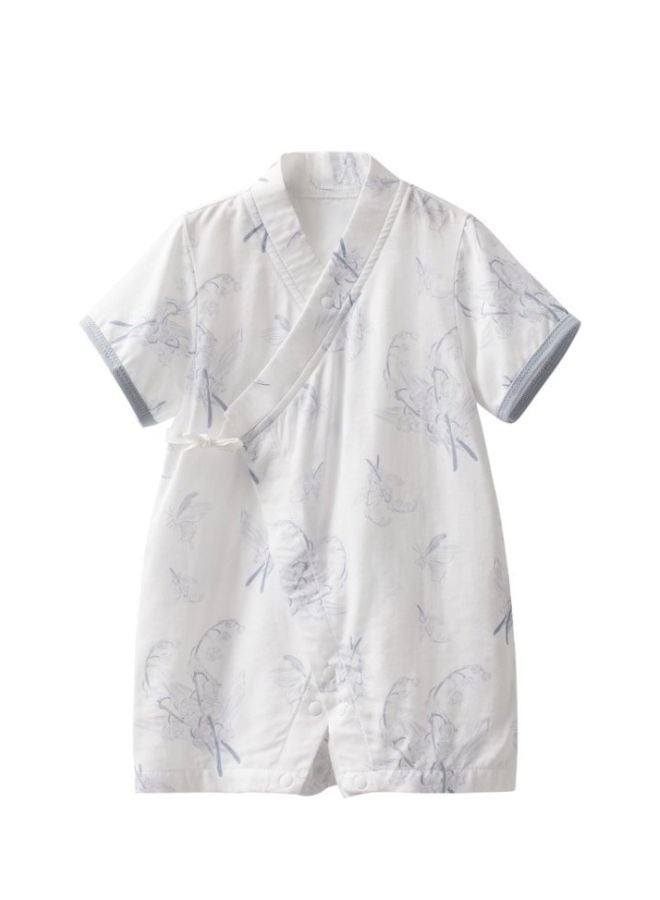 SEEDNUR Infant Baby Unisex Jumpsuits with Button Half Sleeve 70%Viscose（From Bamboo）30%Cotton Butterfly Style Size 0-3 and 3-6 Month Old Babies - Image 1