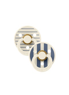 Baby Bibs 2 Pack Colour Pin Latex S2 - Ivory Steel Blue  - Image 1