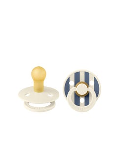 Baby Bibs 2 Pack Colour Pin Latex S2 - Ivory Steel Blue  - Image 4