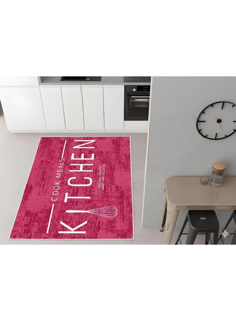 3D Modern Kitchen Rug - Berry Pink Texture - 120x180 cm - Anti-Slip Backing - Machine Washable - Image 1