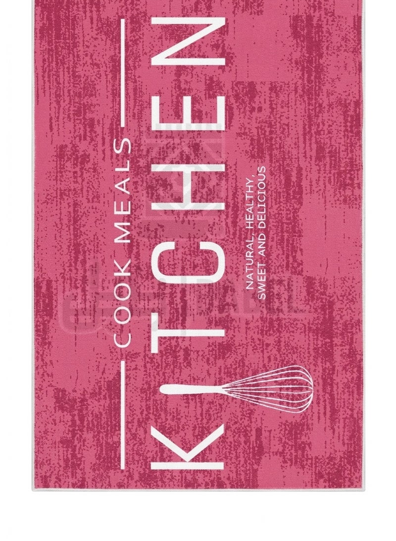 3D Modern Kitchen Rug - Berry Pink Texture - 120x180 cm - Anti-Slip Backing - Machine Washable - Image 3
