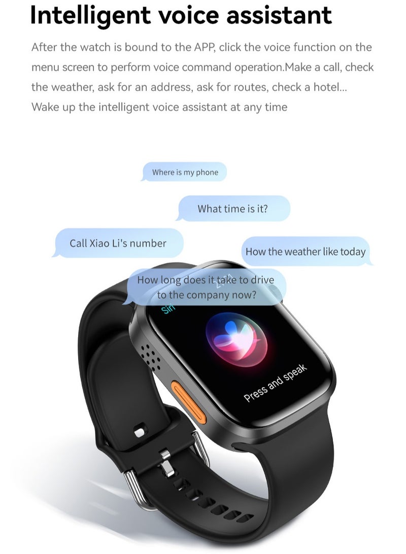 AROAQ Zero 90 Smart Watch, IP67 Waterproof NFC Bluetooth Health Monitoring Watch, 2.3" HD Display 280mah Large Capacity Battery Smart Fitness Watch with Multiple Sports Mode, (Black) - Image 3