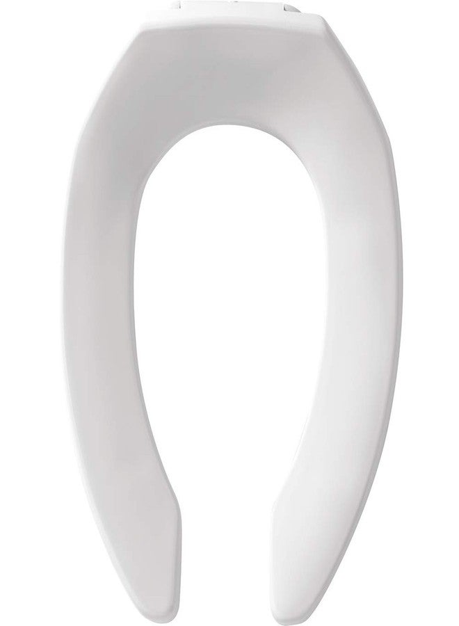 BEMIS 1955SSTFR Commercial Heavy Duty Fire Retardant Open Front Toilet Seat without Cover, Industrial No Slam Seat, Made in USA, Elongated, White - Image 1