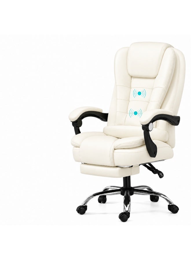rayze Premium Ergonomic Office Chair & Computer Chair with PU Leather, Multi-Angle Reclining Backrest, Adjustable Height, and Retractable Foot Pedals for Ultimate Comfort and Durability - Image 1