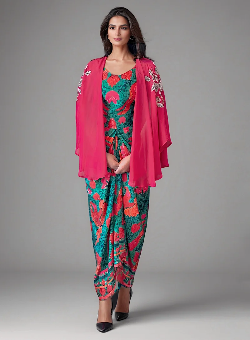 ECSTACY Multiprinted Pleat Dress