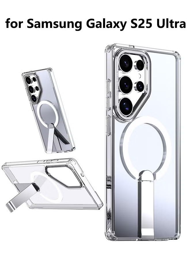 Strong Magnetic & Seamless Stand for Samsung Galaxy S25 Ultra Case, Fit for MagSafe,  Drop Protection, Adjustable Kickstand for Samsung Galaxy S25 Ultra Case, Slim Clear - Image 1