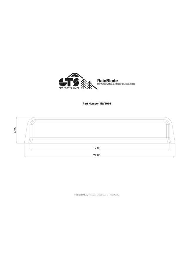 GT Styling RainBlade RV Window Deflector and Sun Visor (Fits 36-42 inch wide window) - Image 2