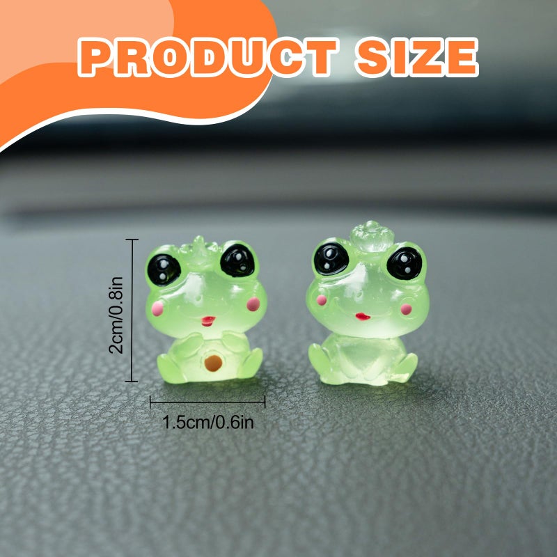 Rislobx Luminous Frog Car Dashboard Decor, 6PCS Fun Frog Car Dash Decorations Rear View Mirror Ornament Interior Accessories - Image 3