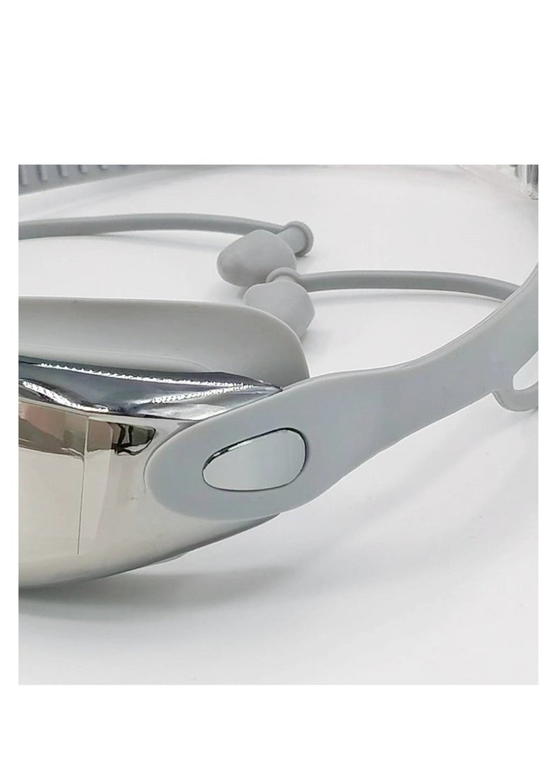 Generic - Adjustable Swimming Goggles for Adults - Gray Color, Leak-proof and Comfortable, Anti-fog and UV Protection. Swimming Goggles, Adult Goggles, Swim Glasses, Face Goggles, Transparent Goggles. - Image 1