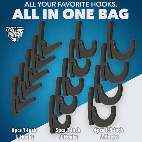 Electron Whale BearClaw Universal Hooks for Garage Shelving and Industrial Storage Racks with Keyhole Slots, L-Hook and J-Hook for Garage Shelving, Compatible with Keyhole Slots, UV-Resistant, Up to 40 lbs Load - Image 3