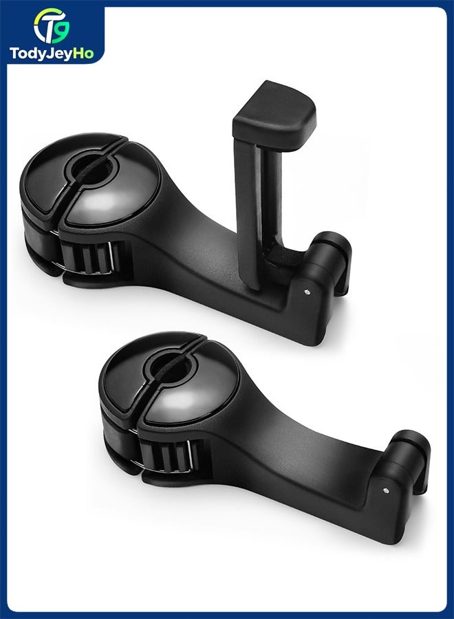 تودي جي هو 2 حزمة خطاف السيارة ، خطاف مقعد السيارة مع حامل الهاتف للحفظة والحقائب الظهرية والألعاب وحتى منظم تخزين الزجاجات (أسود) - Image 1