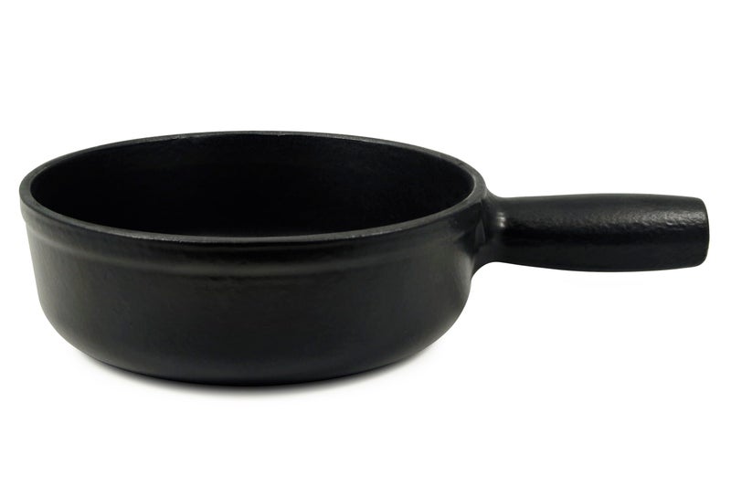 Swissmar Lugano Cast Iron Cheese Fondue Pot Replacement 14 QT 13 L Compatible with Swissmar Lugano Fondue Sets Ideal for Melting Cheese Chocolate Caramel Matte Black