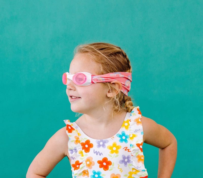 Splash Place KIDS SWIM GOGGLES with Fabric Strap - OVER THE RAINBOW |Tangle-Free, Swimming Goggles for Kids, Comfy Fabric Strap Goggles - Image 4