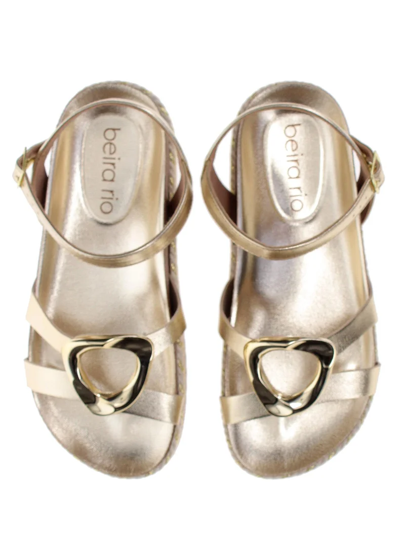 Beira Rio Golden Beira Rio Women’s Flat Sandals with Back Strap – Secure Fit and Lightweight Daily Wear for Women | Best Price UAE