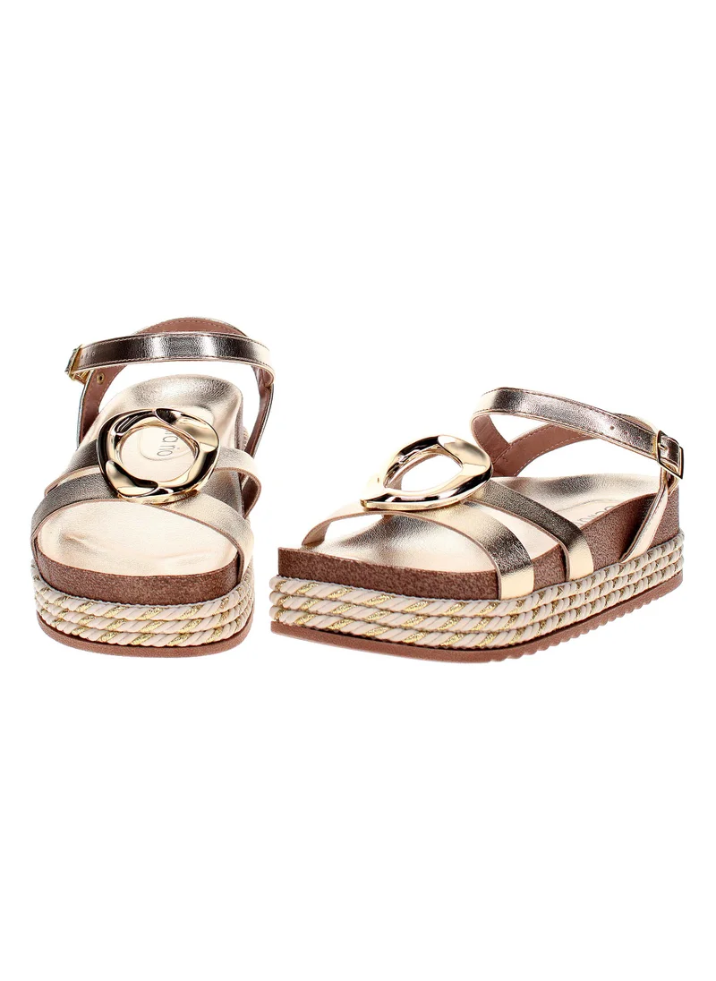 Beira Rio Golden Beira Rio Women’s Flat Sandals with Back Strap – Secure Fit and Lightweight Daily Wear for Women | Best Price UAE