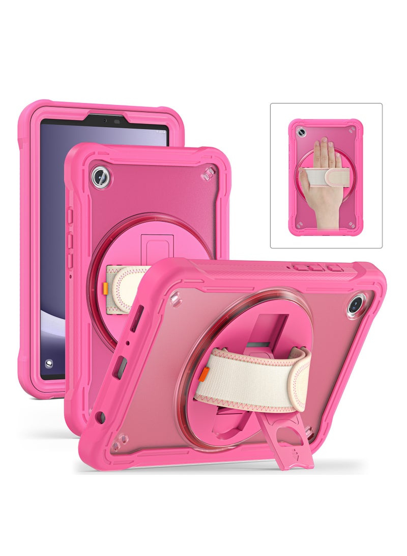 عام غطاء للأطفال لجهاز Galaxy Tab A9 2023 (SM-X110/X115)، [الجسم بالكامل] [مقاوم للصدمات] غطاء واقي ذو ظهر شفاف غير لامع مع حامل دوار 360 درجة وحزام يد/كتف. - Image 1